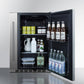 Summit SPR196OS24 Shallow Depth 24" Wide Outdoor Built-in All-refrigerator With Slide-out Storage Compartment