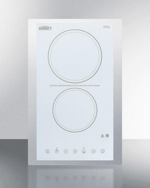 Summit CR2B23T4WTK15 15" Wide 230v 2-burner Radiant Cooktop