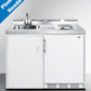 Summit C48ELGLASSPUMPMB 48" Wide Mobile All-in-one Kitchenette, No Plumbing Needed
