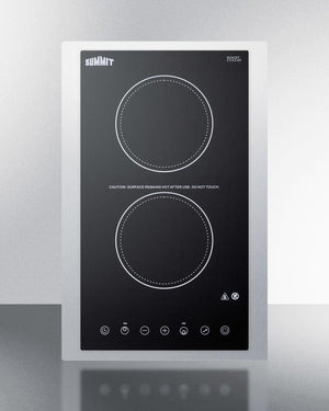 Summit CR2B15T1BTK15 15" Wide 115v 2-burner Radiant Cooktop