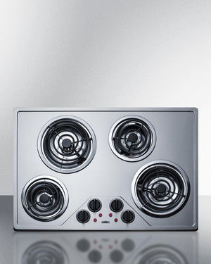 Summit CR430SS 30" Wide 230v 4-burner Coil Cooktop