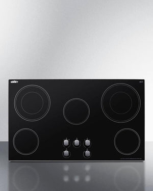 Summit CR5B36MB 36" Wide 208-240v 5-burner Radiant Cooktop
