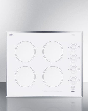 Summit CR424WH 24" Wide 230v 4-burner Radiant Cooktop