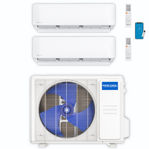 MRCOOL DIY 4th Gen 2 Zone-18,000 BTU Outdoor Unit 21 SEER2 (9K+9K) Ductless Mini Split and Heat Pump System