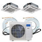 MRCOOL Olympus Mini Split - 24,000 BTU 2 Zone Ductless Ceiling Cassette Air Conditioner And Heat Pump With 25 Ft. Flared Lineset, OLY27-C-2-12-25