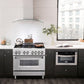 ZLINE 36 in. 4.6 cu. ft. Legacy Dual Fuel Range with Gas Cooktop and Electric Convection Oven in Stainless Steel with 6 Brass Burners (RA-BR-36)