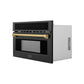 ZLINE Autograph Edition 30 in. 1.6 cu ft. Built-in Convection Microwave Oven in Black Stainless Steel with Polished Gold Accents (MWOZ-30-BS-G)