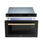 FORNO Espresso Capoliveri 24" 1.2 cu. ft. Built-In Microwave Drawer in Black with Antique Brass Handles, FMWDR3000-24BLK