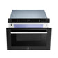 FORNO Espresso Capoliveri 24" 1.2 cu. ft. Built-In Microwave Drawer in Black with Silver Handles, FMWDR3000-24BLK