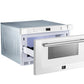 FORNO Espresso Capoliveri 24" 1.2 cu. ft. Built-In Microwave Drawer in White with Silver Handles, FMWDR3000-24WHT
