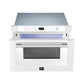 FORNO Espresso Capoliveri 24" 1.2 cu. ft. Built-In Microwave Drawer in White with Silver Handles, FMWDR3000-24WHT