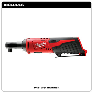 Milwaukee 2457-20 M12 Cordless 3/8" Ratchet, Bare Tool