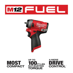 Milwaukee 2552-20 M12 FUEL Stubby 1/4" Impact Wrench