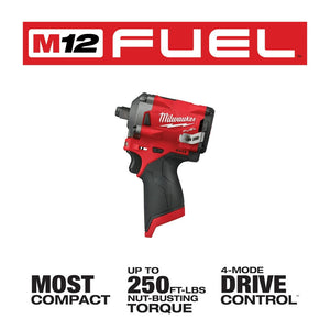 Milwaukee 2555-20 M12 FUEL Stubby 1/2" Impact Wrench