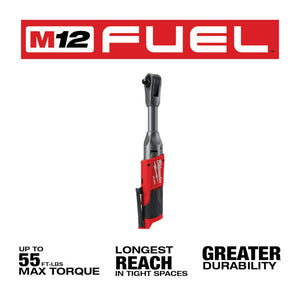 Milwaukee 2560-20 M12 FUEL 3/8" Extended Reach Ratchet, Bare Tool