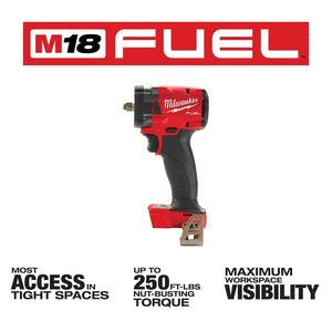 Milwaukee 2854-20 M18 FUEL 3/8" Compact Impact Wrench w/ Friction Ring, Bare Tool