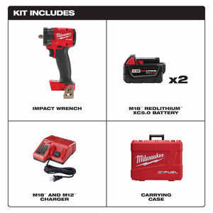 Milwaukee 2854-22 M18 FUEL™ 3/8" Compact Impact Wrench w/ Friction Ring Kit