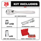 Milwaukee 48-22-9408 3/8" Drive 28 Piece Ratchet & Socket Set- SAE