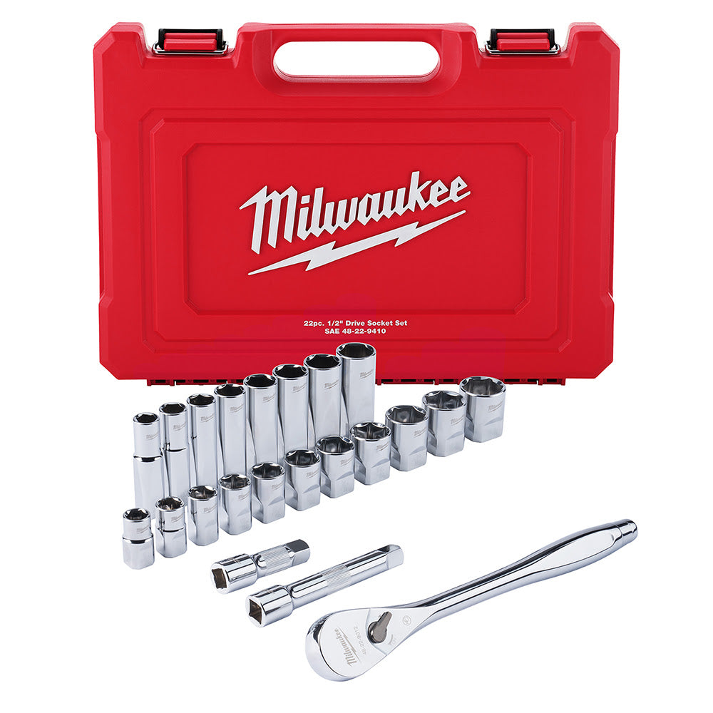 Milwaukee 48-22-9410 22Pc 1/2" Socket Wrench Set – SAE