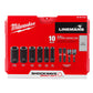 Milwaukee 49-66-5125 Shockwave Lineman's 10PC 2 IN 1 12PT Socket Set