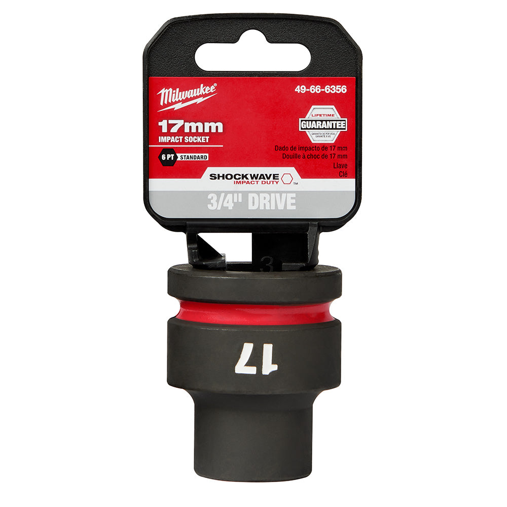 Milwaukee 49-66-6356 SHOCKWAVE Impact Duty™  3/4"Drive 17MM Standard 6 Point Socket
