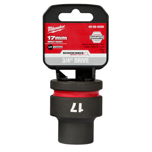 Milwaukee 49-66-6356 SHOCKWAVE Impact Duty™  3/4"Drive 17MM Standard 6 Point Socket