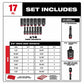 Milwaukee 49-66-6800 Showckwave Impact Duty Socket 3/8" Drive 17-Piece SAE Packout Set