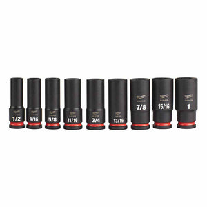 Milwaukee 49-66-7022 9PC SHOCKWAVE Impact Duty™  1/2" Drive SAE Deep 6 Point Socket Set