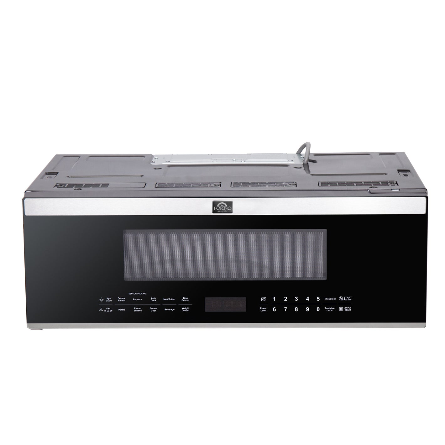 FORNO Padula 30" 1.2 cu. ft. 400 CFM Over The Range Microwave in Stainless Steel, FOTR3080-30
