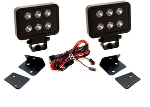 2 Luminix 4in LED Cube w/ Window brackets 07-18 Jeep Wrangler JK