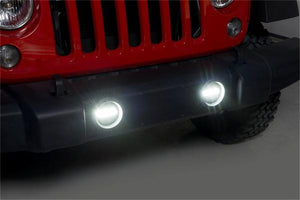 Pair 2400LM Luminix High Power LED Fog Lamps 10-18 Jeep Wrangler