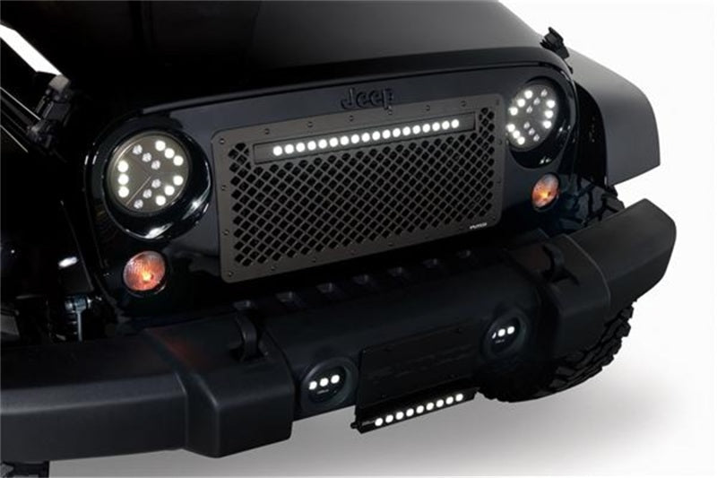 Grille w/ 20in Luminix Light Bar 07-18 Jeep Wrangler