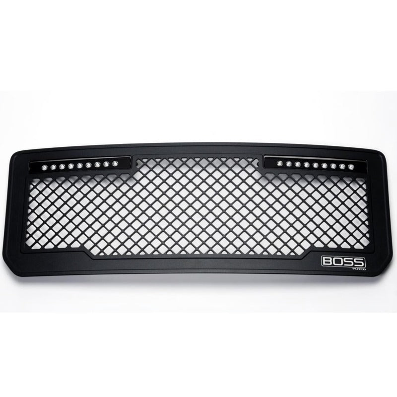 Lighted Boss Grille w/Qty 2 - 10in Luminix Light Bars 15-19 GMC Sierra 2500 3500 HD