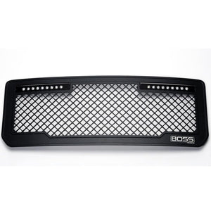 Lighted Boss Grille w/Qty 2 - 10in Luminix Light Bars 15-19 GMC Sierra 2500 3500 HD