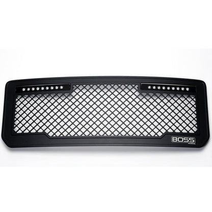 Lighted Boss Grille w/Qty 2 - 10in Luminix Light Bars 15-19 GMC Sierra 2500 3500 HD