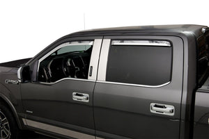 Set of 4 Element Chrome Window Visors 17-22 Ford F-250 F-350 F-450 F-550 Super Duty