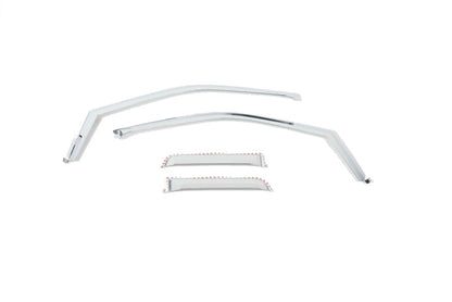 Set of 4 Element Chrome Window Visors 17-22 Ford F-250 F-350 F-450 F-550 Super Duty