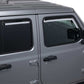 Set of 4 Element Chrome Window Visors 18-24 Jeep Gladiator, Wrangler JK