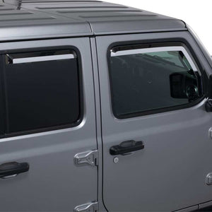 Set of 4 Element Chrome Window Visors 18-24 Jeep Gladiator, Wrangler JK