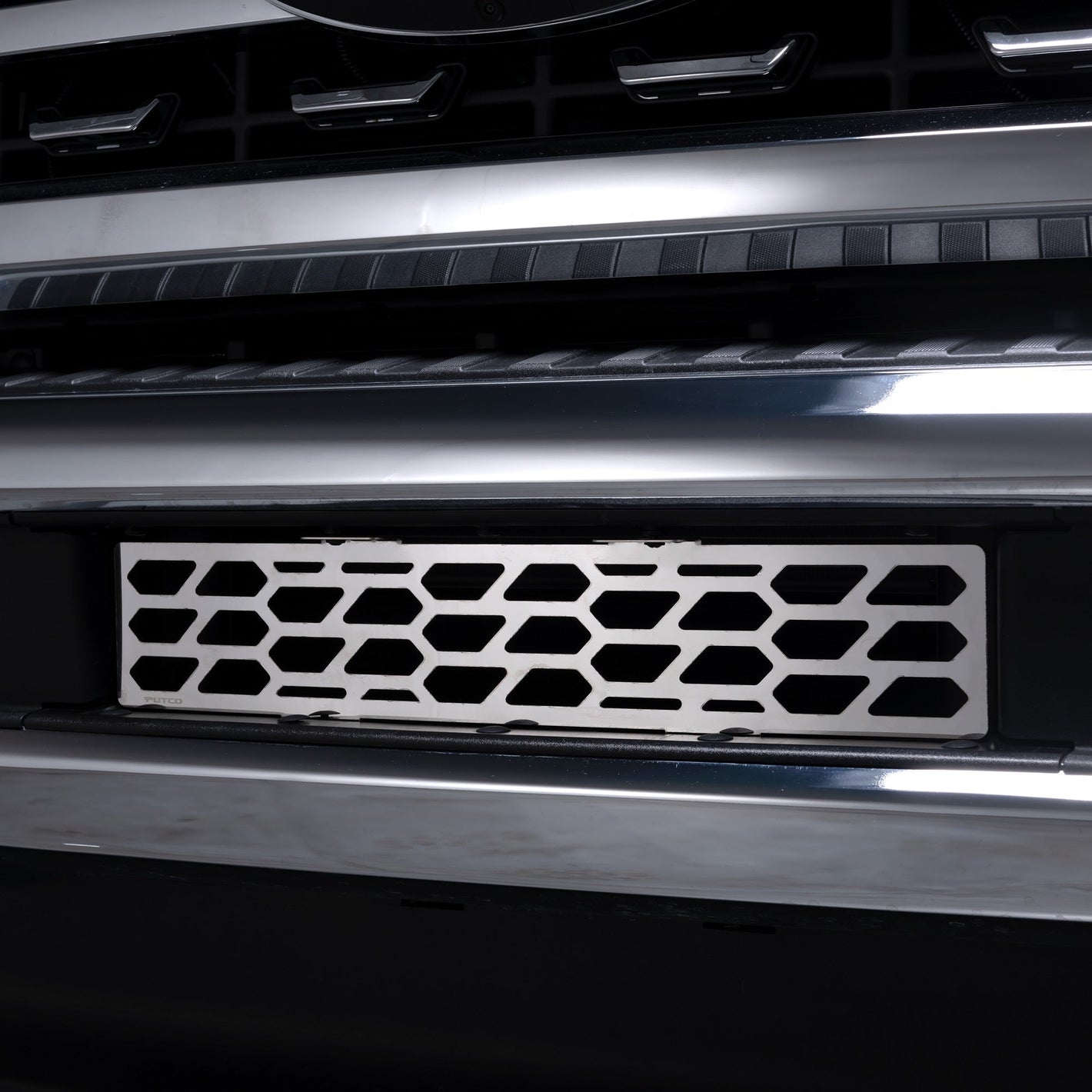 Polished SS Hex Shield Design Bumper Grille 23-24 Ford F-350