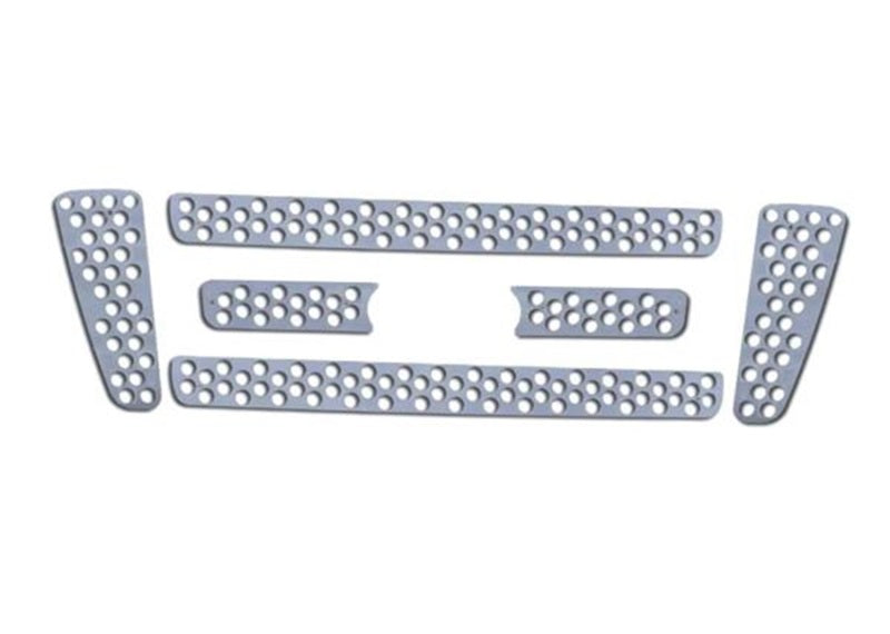 6-pcs Punch SS Grilles w/ Logo CutOut 04-08 Ford F-150