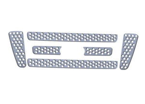 6-pcs Punch SS Grilles w/ Logo CutOut 04-08 Ford F-150