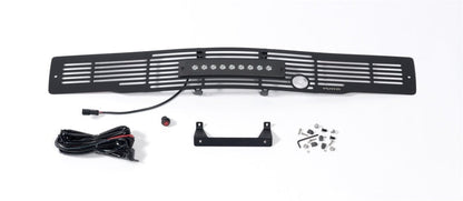 Bumper Grille Insert w/Heater Plug & 10in Luminix Lightbar 15-17 Ford F-150