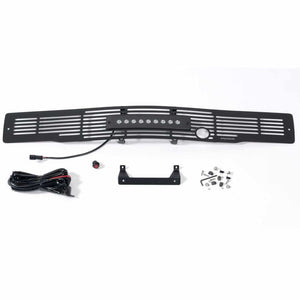Bumper Grille Insert w/Heater Plug & 10in Luminix Lightbar 15-17 Ford F-150