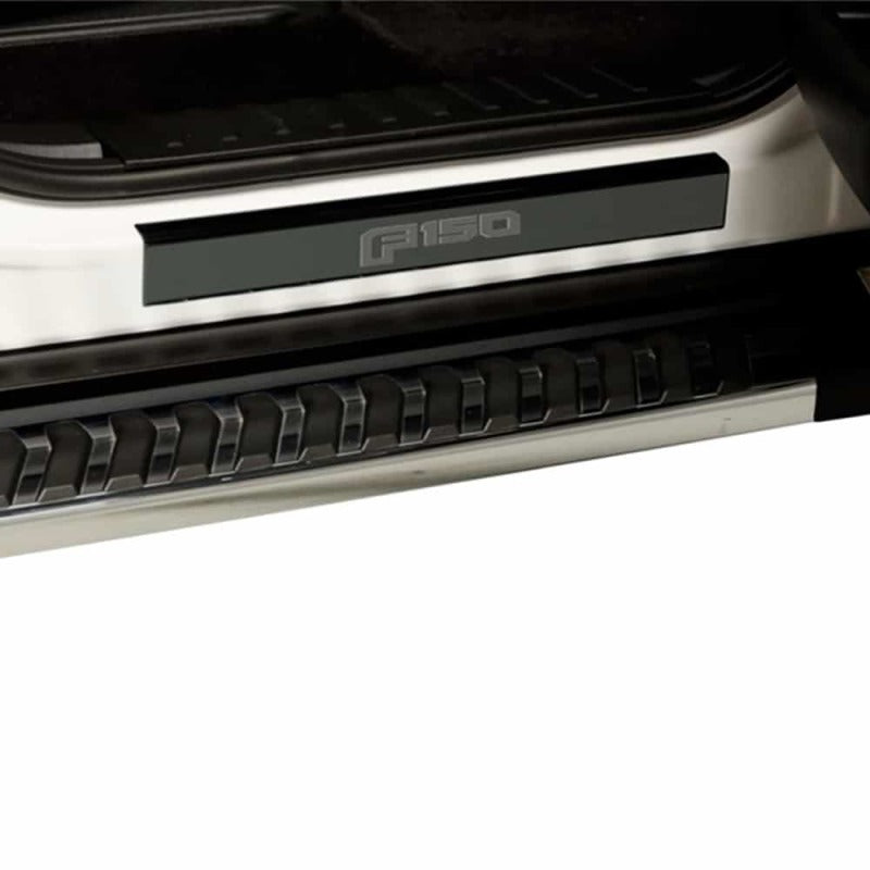 2pc Black Platinum Door Sill 15-20 Ford F-150