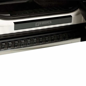 2pc Black Platinum Door Sill 15-20 Ford F-150