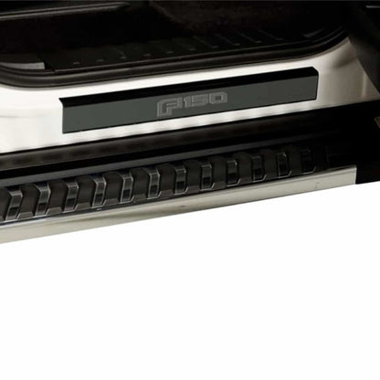 2pc Black Platinum Door Sill 15-20 Ford F-150