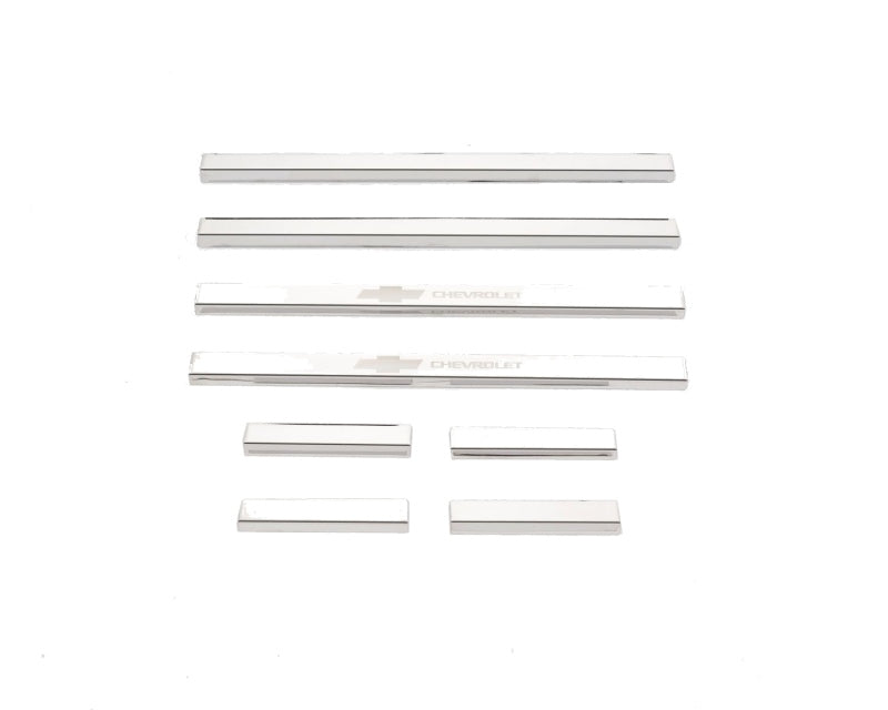 8pcs Stainless Steel Door Sills 14-19 Chevy Silverado GMC Sierra 1500 2500 3500 HD