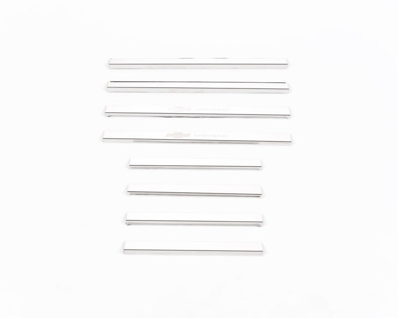 8pcs Stainless Steel Door Sills 14-19 Chevy Silverado 1500 2500 3500 HD