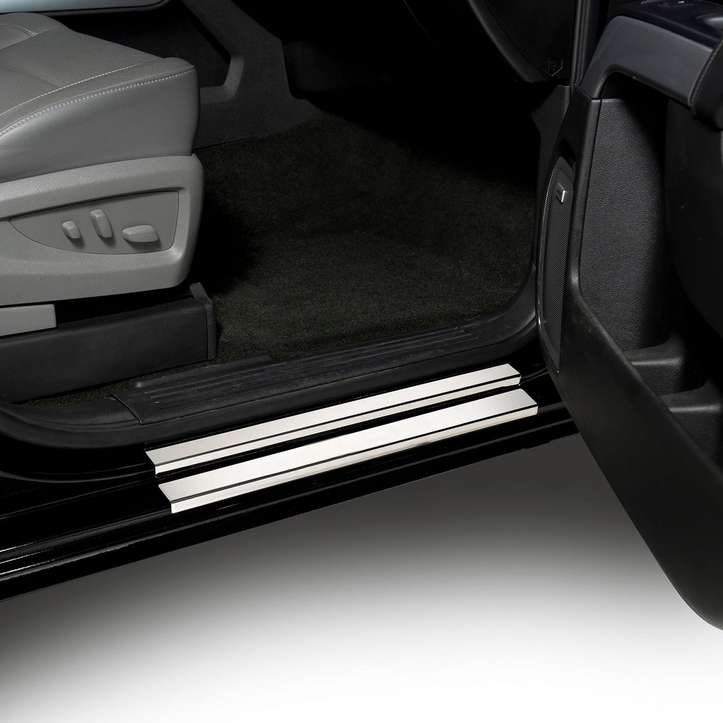 2pc Stainless Steel Door Sills 19-25 Chevy Silverado GMC Sierra 1500 2500 3500 HD
